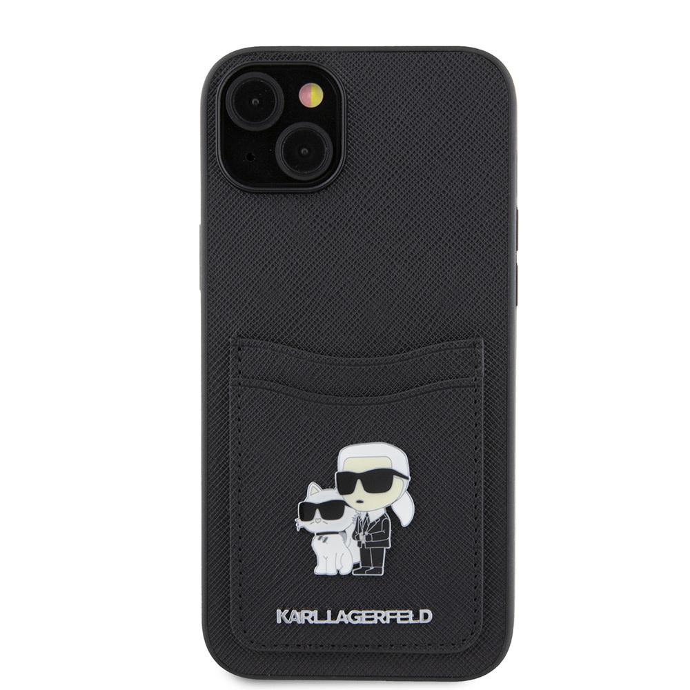Karl Lagerfeld iPhone 15 hoesje SAFFIANO CARDSLOT - Zwart - detail 2
