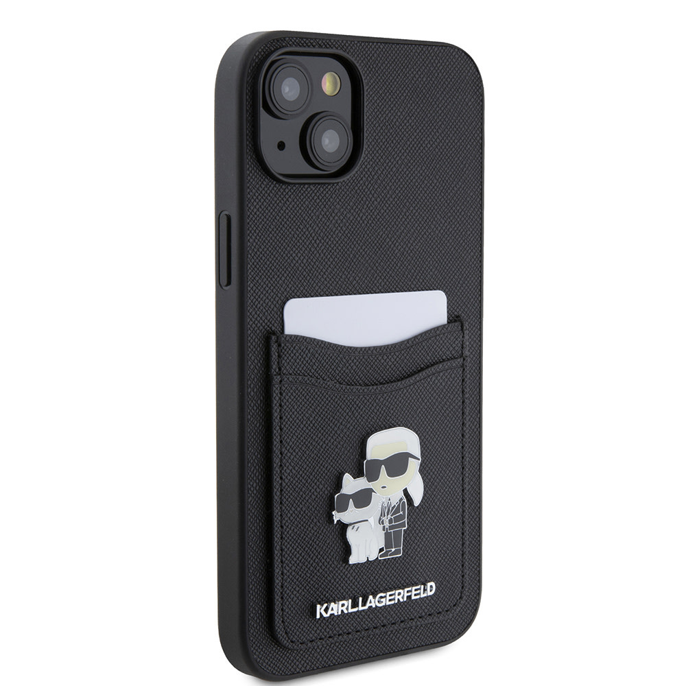 Karl Lagerfeld iPhone 15 hoesje SAFFIANO CARDSLOT - Zwart - detail 3