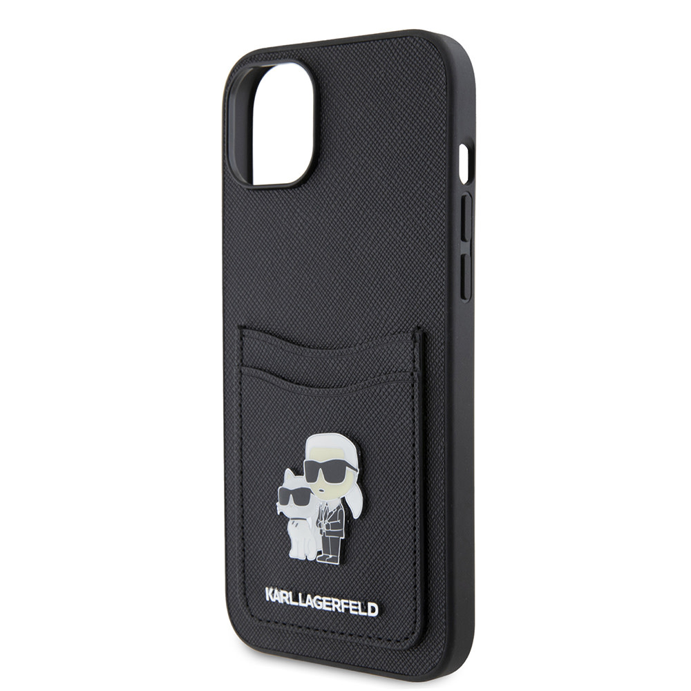 Karl Lagerfeld iPhone 15 hoesje SAFFIANO CARDSLOT - Zwart - detail 5