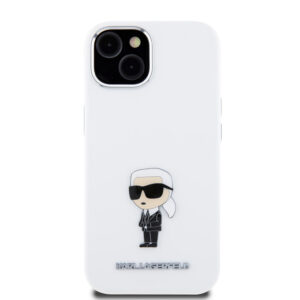 Karl Lagerfeld iPhone 15 hoesje Ikonik metal pin - Wit - productfoto