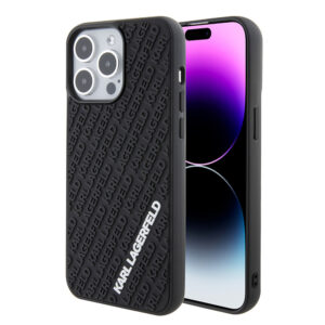 Karl Lagerfeld iPhone 15 Pro Max hoesje 3D MULTI LOGO - Zwart - productfoto