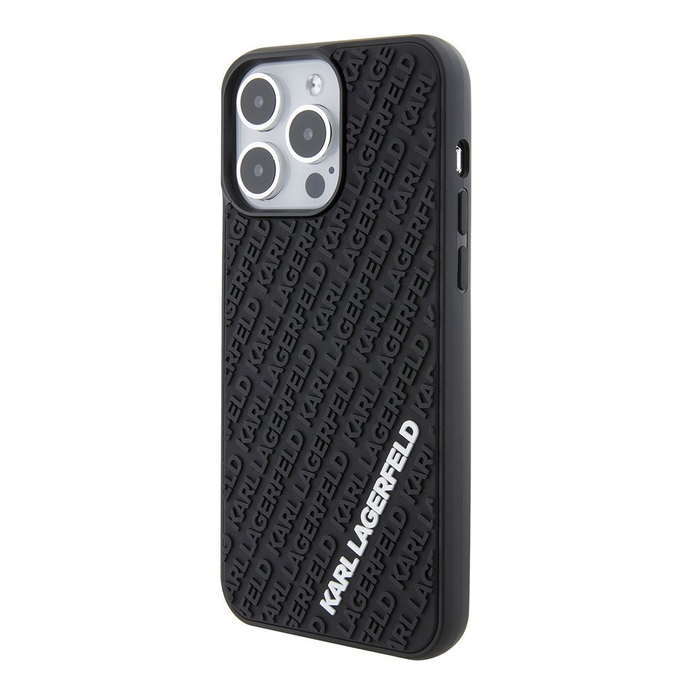 Karl Lagerfeld iPhone 15 Pro Max hoesje 3D MULTI LOGO - Zwart - detail 9