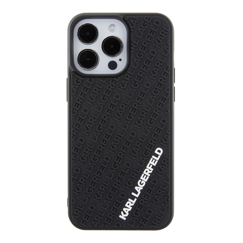 Karl Lagerfeld iPhone 15 Pro Max hoesje 3D MULTI LOGO - Zwart - detail 10