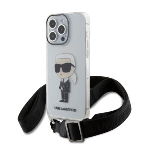 Karl Lagerfeld iPhone 15 Pro Max hoesje IML IKONIK CROSSBODY - Transparant - productfoto