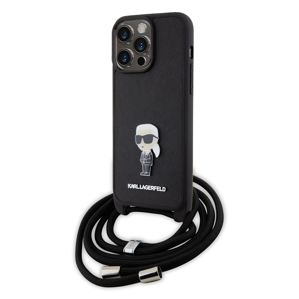Karl Lagerfeld iPhone 15 Pro Max hoesje Ikonik metal pin - Zwart - detail 7