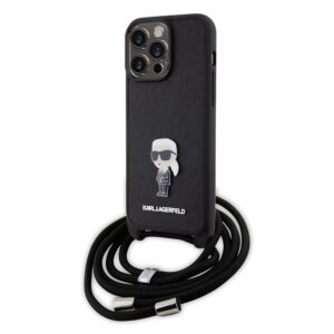 Karl Lagerfeld iPhone 15 Pro Max hoesje Ikonik metal pin - Zwart - productfoto
