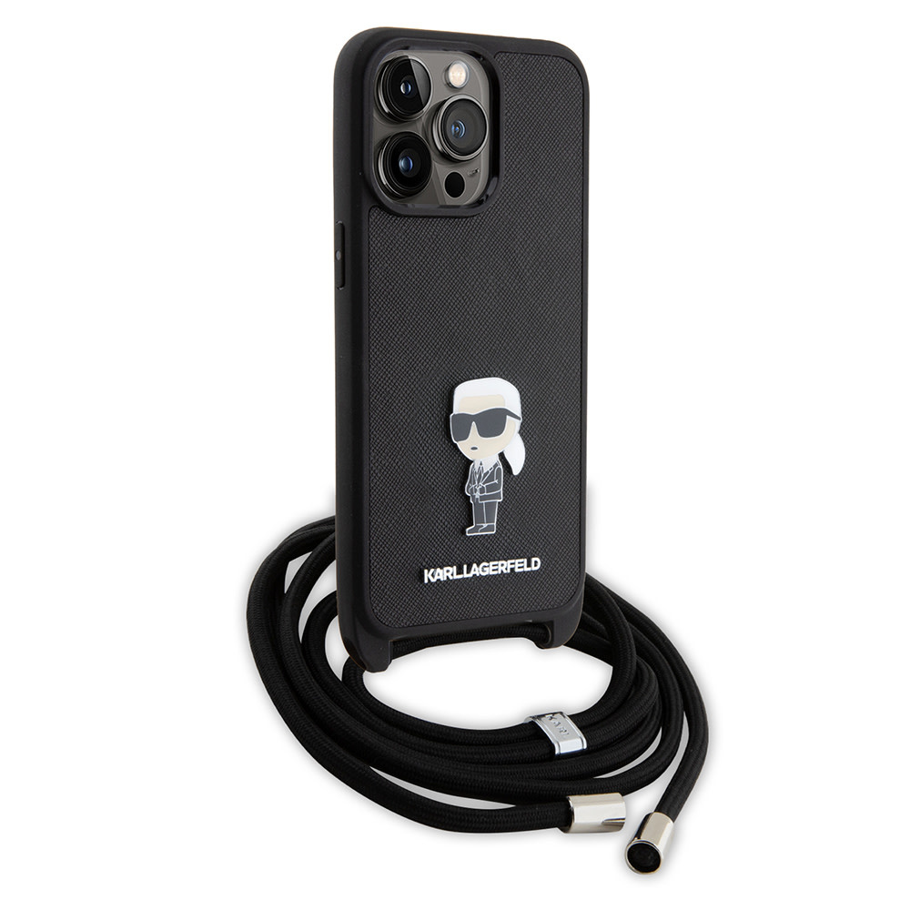 Karl Lagerfeld iPhone 15 Pro Max hoesje Ikonik metal pin - Zwart - detail 2