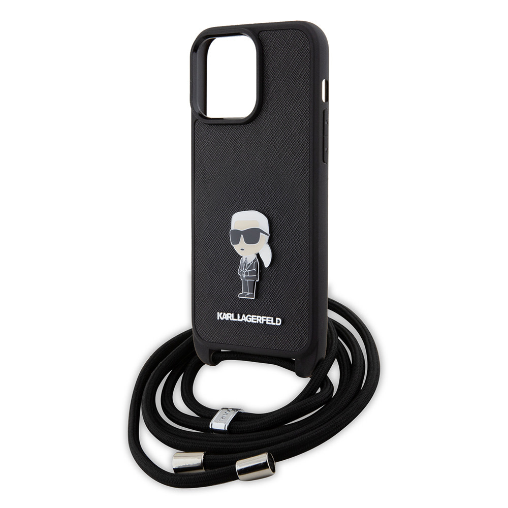 Karl Lagerfeld iPhone 15 Pro Max hoesje Ikonik metal pin - Zwart - detail 4