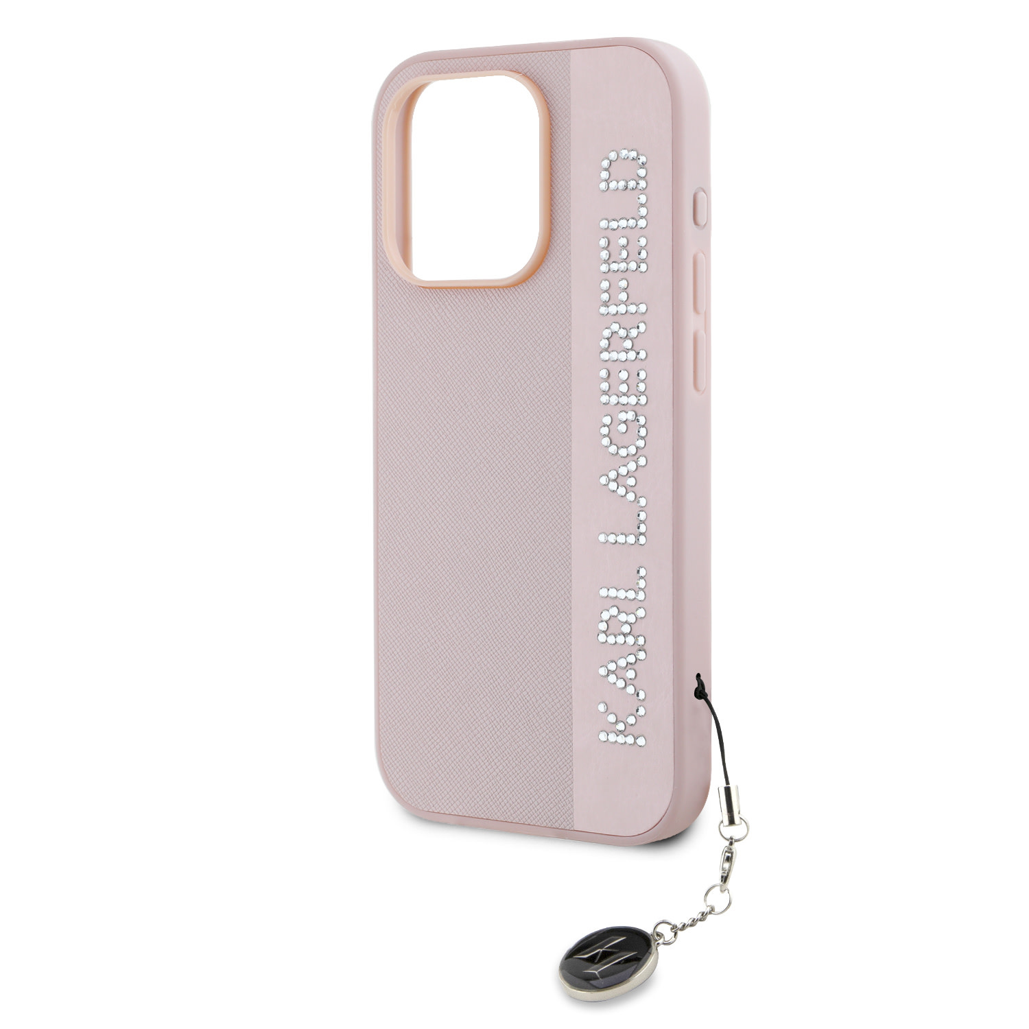 Karl Lagerfeld iPhone 16 Pro Max hoesje Saffiano rhinestones and charm - Roze - detail 5