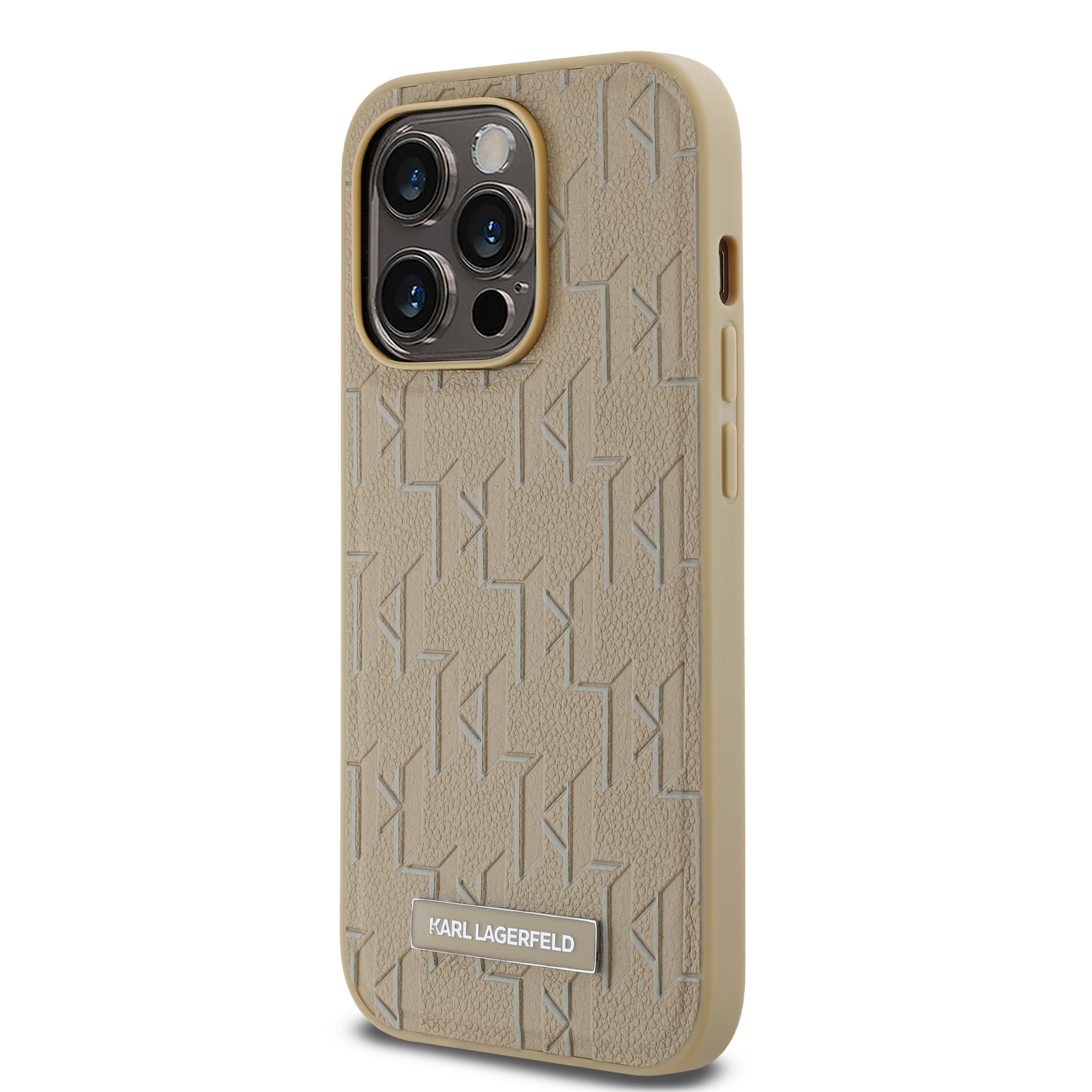 Karl Lagerfeld iPhone 14 Pro hoesje Magsafe pu - hot stamp - Beige - detail 1