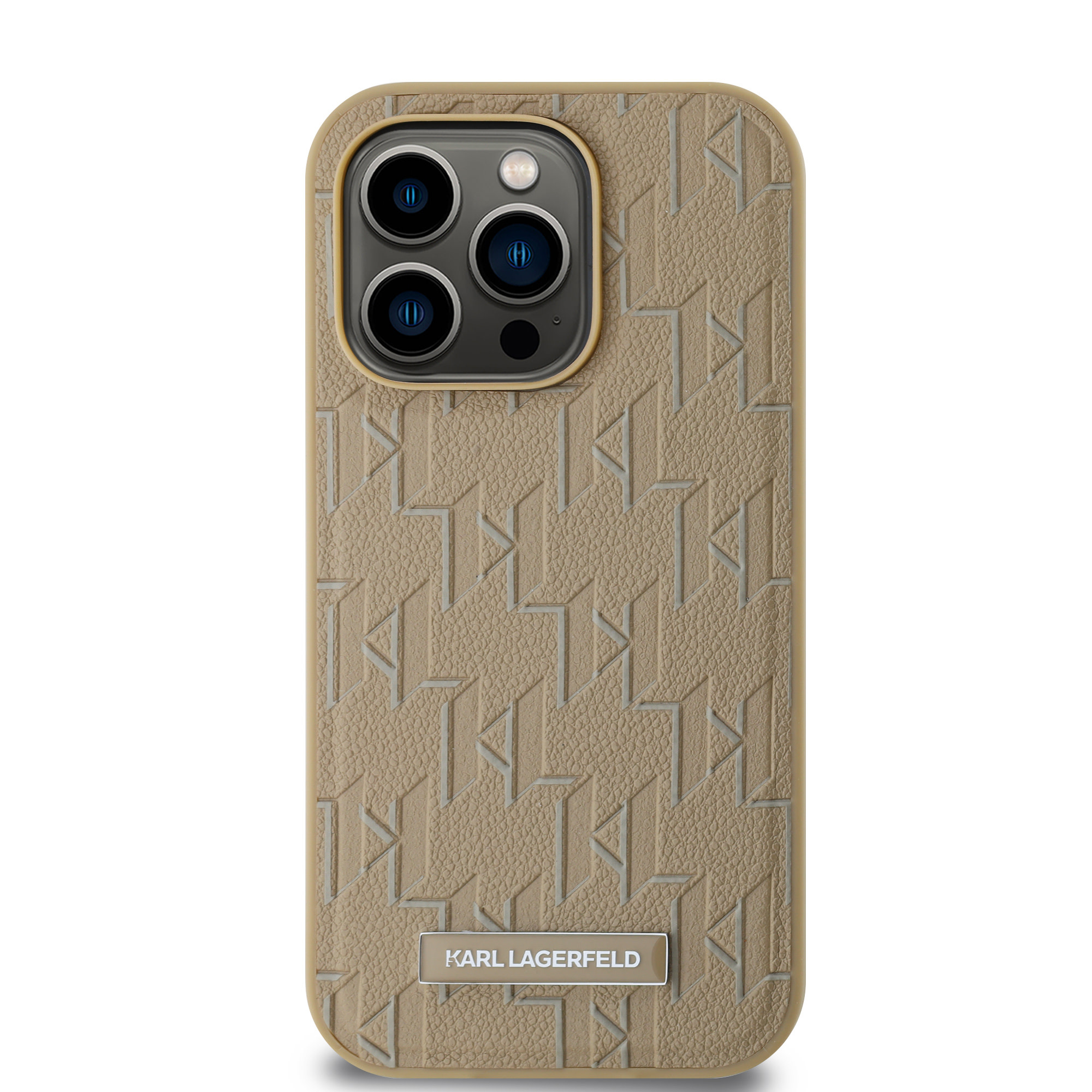 Karl Lagerfeld iPhone 14 Pro hoesje Magsafe pu - hot stamp - Beige - detail 2