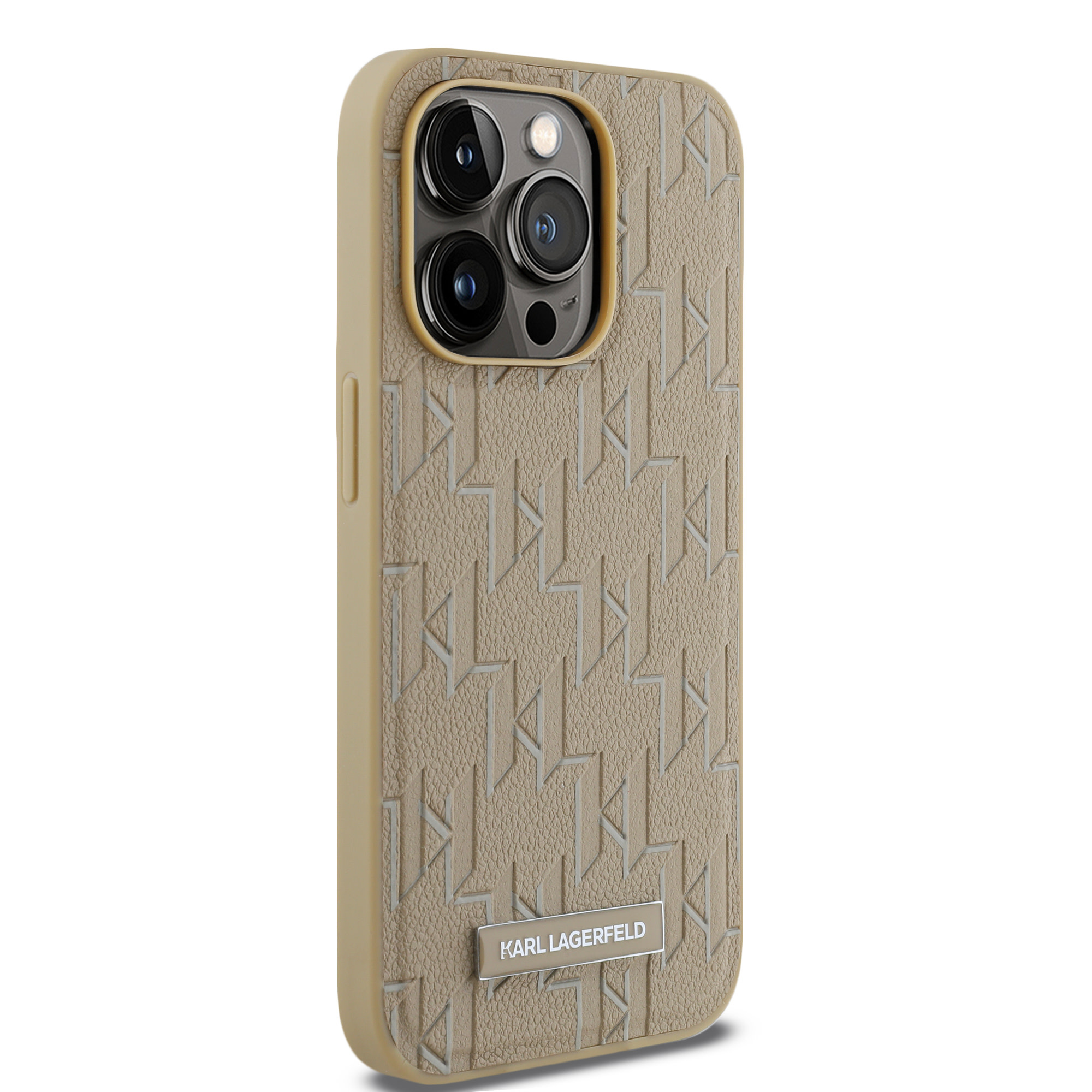 Karl Lagerfeld iPhone 14 Pro hoesje Magsafe pu - hot stamp - Beige - detail 3