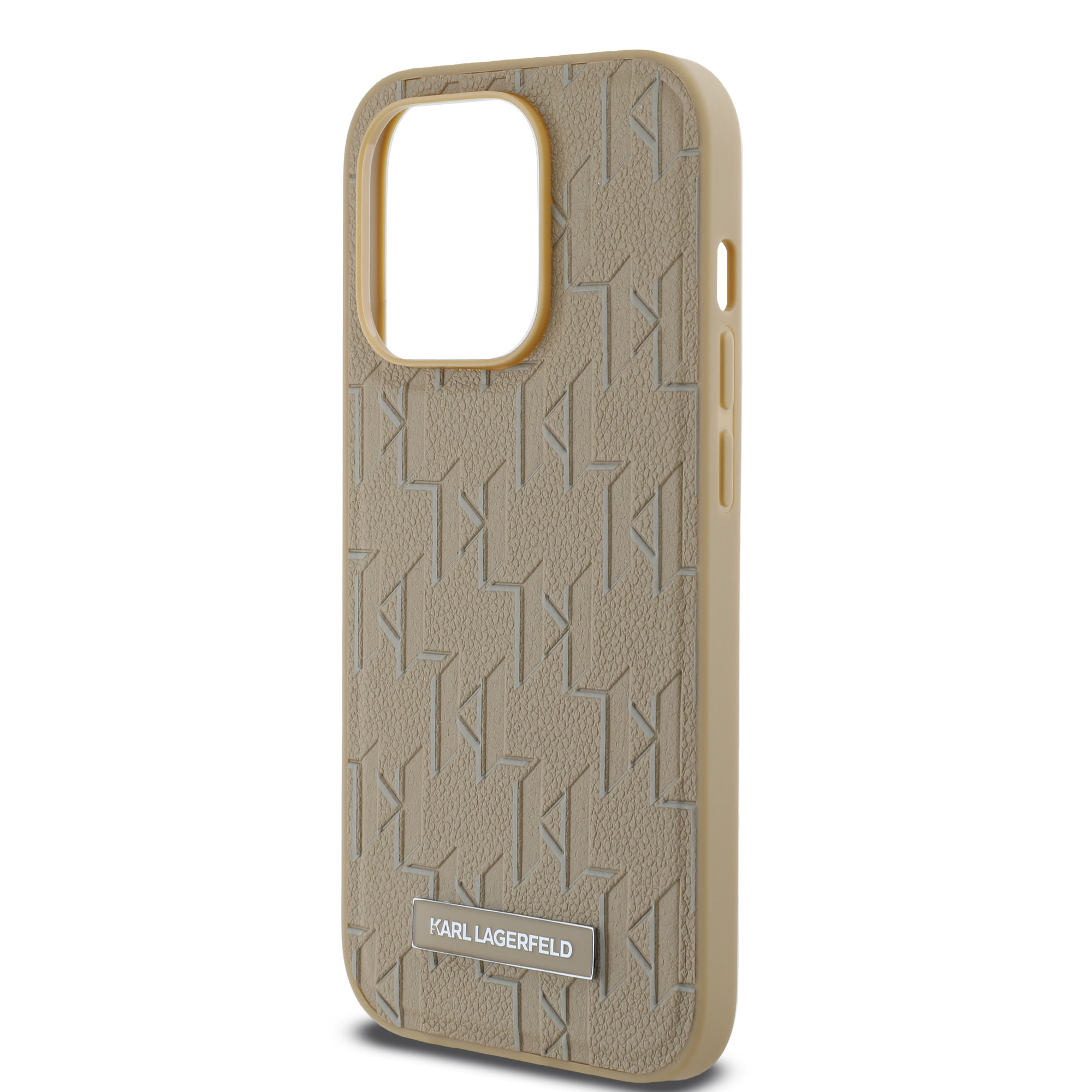 Karl Lagerfeld iPhone 14 Pro hoesje Magsafe pu - hot stamp - Beige - detail 4