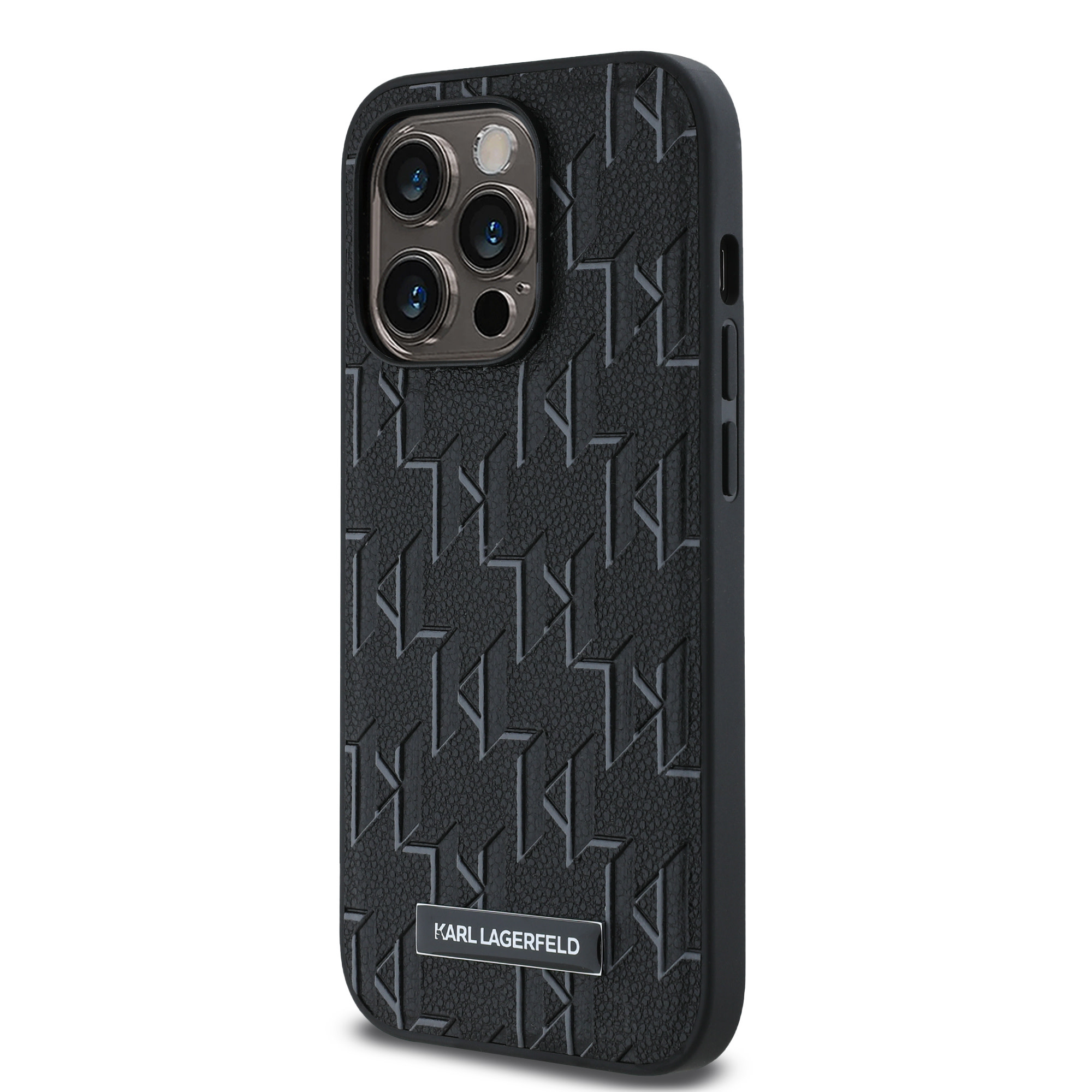 Karl Lagerfeld iPhone 14 Pro hoesje Magsafe pu - hot stamp - Zwart - detail 1