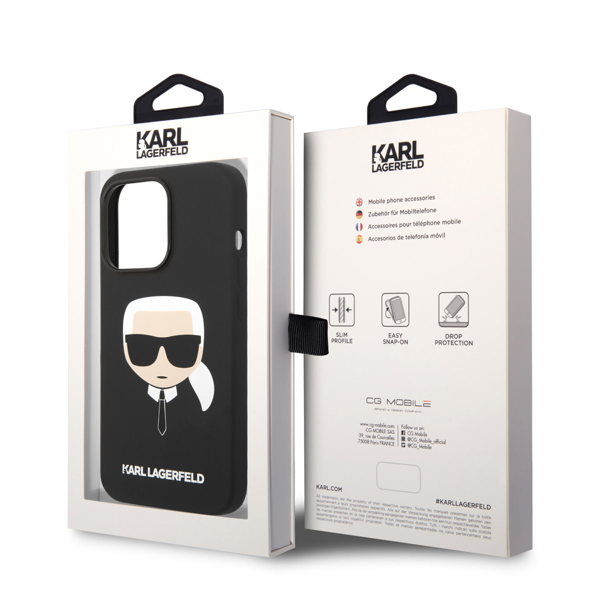 Karl Lagerfeld iPhone 14 Pro hoesje - Karl's Head - Magsafe Compatible - Zwart - detail 6