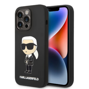 Karl Lagerfeld iPhone 14 Pro hoesje - Ikonik NFT Karl - Magsafe Compatible - Zwart - productfoto