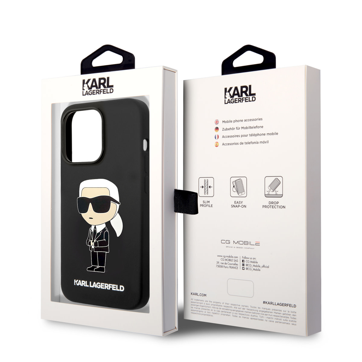 Karl Lagerfeld iPhone 14 Pro hoesje - Ikonik NFT Karl - Magsafe Compatible - Zwart - detail 6