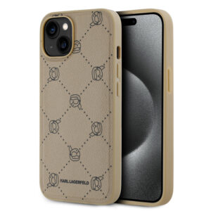 Karl Lagerfeld iPHone 14 Pro hoesje Magsafe - Karl Heads - Beige - productfoto