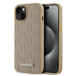 Karl Lagerfeld iPhone 15 Pro hoesje Magsafe - Hot stamps - Beige - productfoto