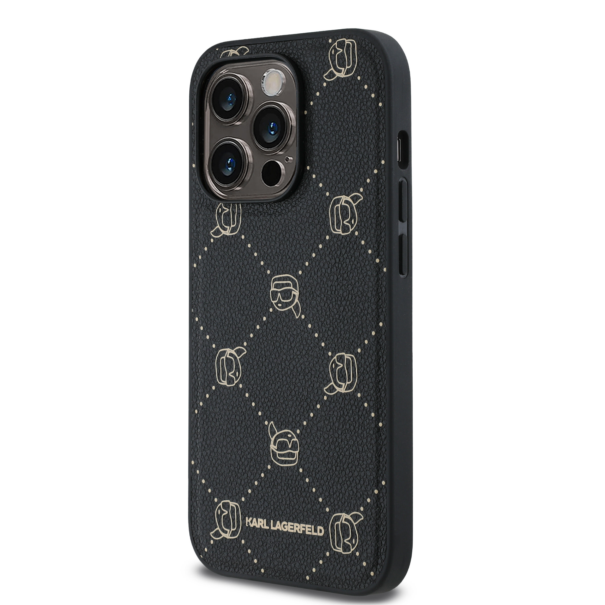 Karl Lagerfeld iPhone 14 Pro Max hoesje Magsafe - Karl Heads - Zwart - detail 2