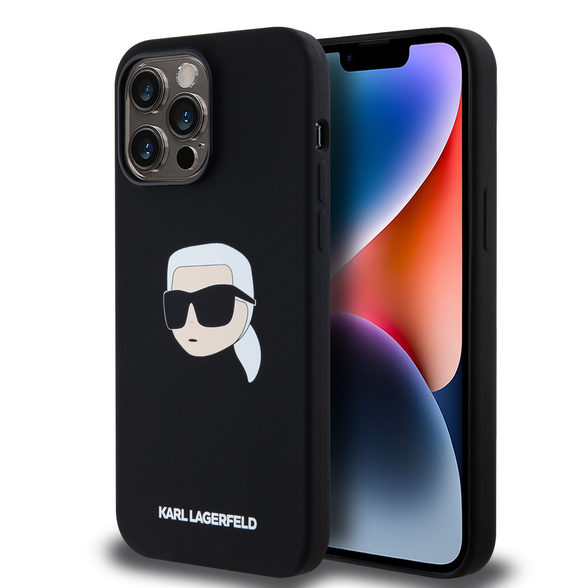 Karl Lagerfeld iPhone 14 Pro Max hoesje Magsafe - Karl Print - Zwart - productfoto