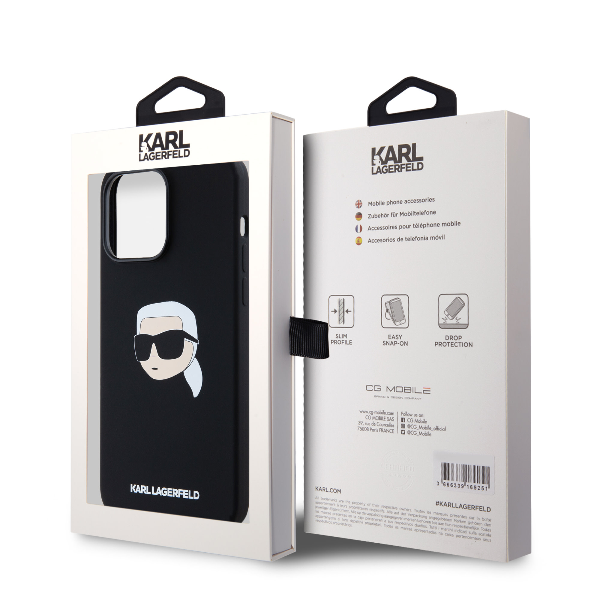 Karl Lagerfeld iPhone 14 Pro Max hoesje Magsafe - Karl Print - Zwart - detail 7