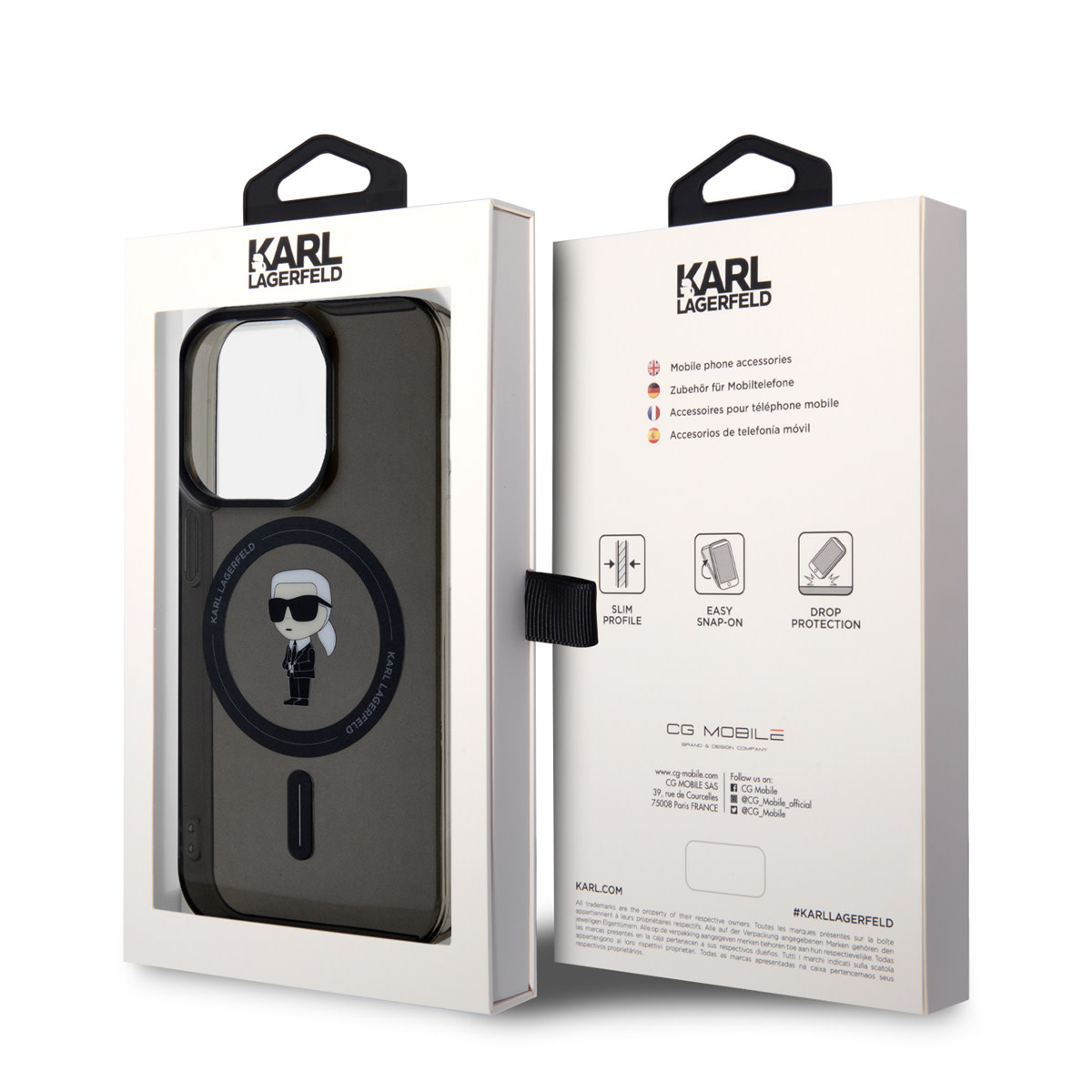 Karl Lagerfeld iPhone 15 Pro Hardcase hoesje - Magsafe Compatible - Ikonik - Zwart - detail 7