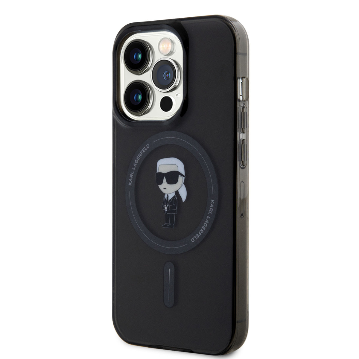 Karl Lagerfeld iPhone 15 Pro Hardcase hoesje - Magsafe Compatible - Ikonik - Zwart - detail 6