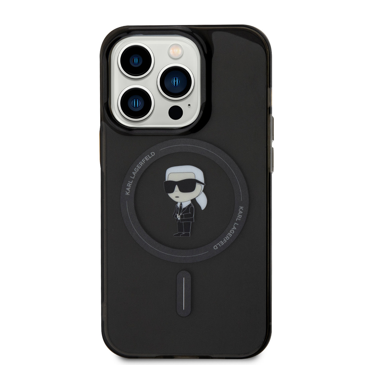Karl Lagerfeld iPhone 15 Pro Hardcase hoesje - Magsafe Compatible - Ikonik - Zwart - detail 5