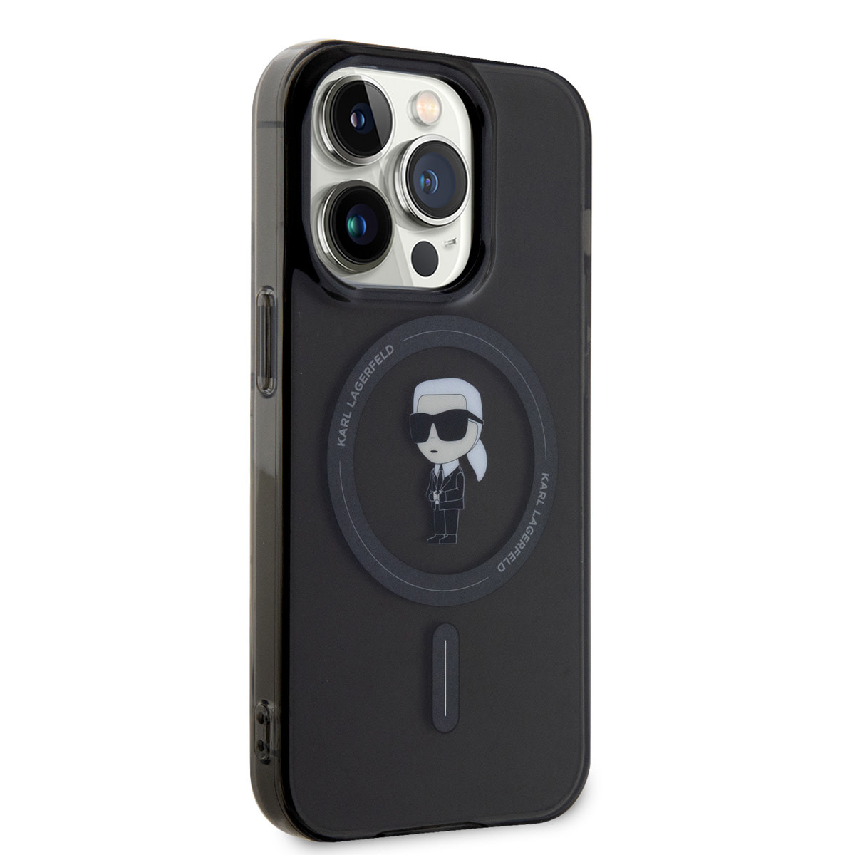 Karl Lagerfeld iPhone 15 Pro Hardcase hoesje - Magsafe Compatible - Ikonik - Zwart - detail 4