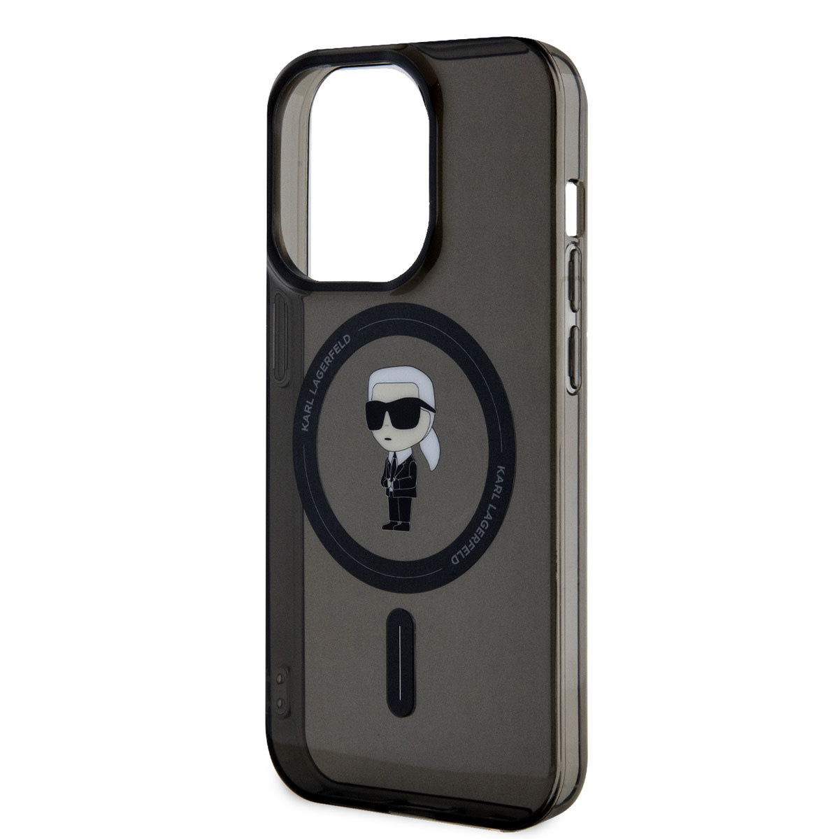 Karl Lagerfeld iPhone 15 Pro Hardcase hoesje - Magsafe Compatible - Ikonik - Zwart - detail 3