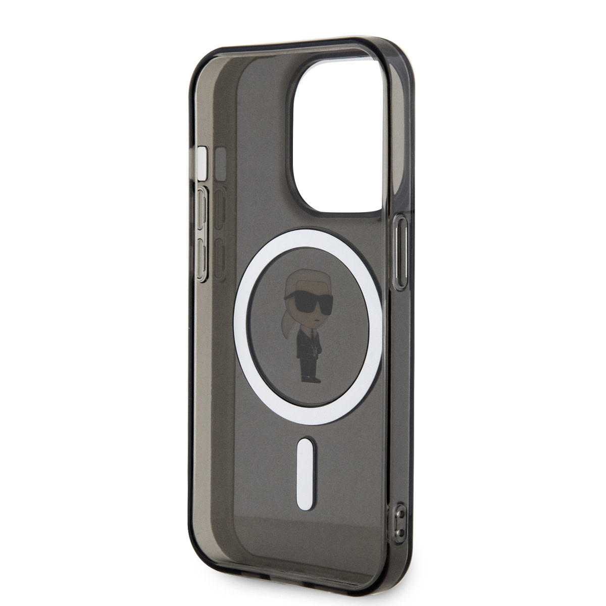 Karl Lagerfeld iPhone 15 Pro Hardcase hoesje - Magsafe Compatible - Ikonik - Zwart - detail 1