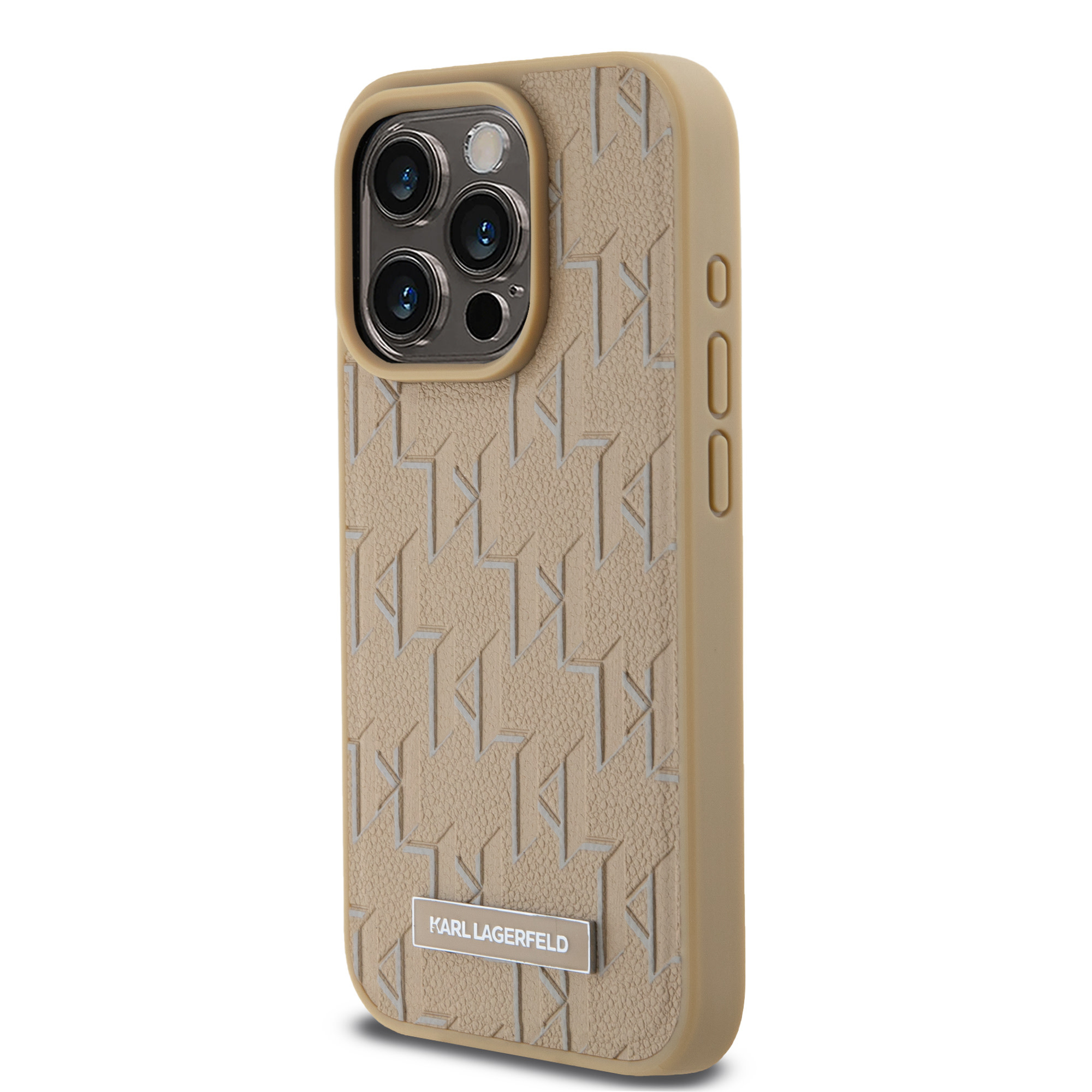 Karl Lagerfeld iPhone 15 Pro hoesje Magsafe - Hot stamps - Beige - detail 2