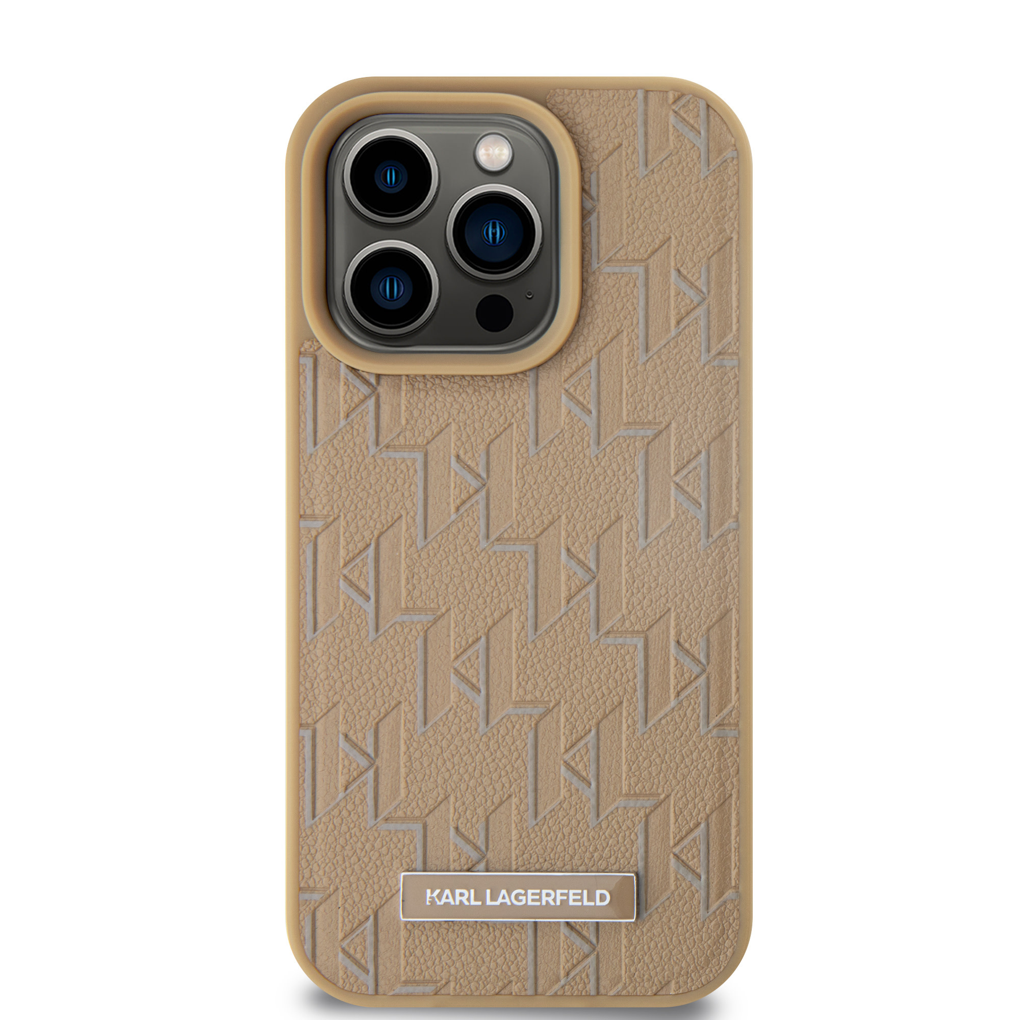 Karl Lagerfeld iPhone 15 Pro hoesje Magsafe - Hot stamps - Beige - detail 4