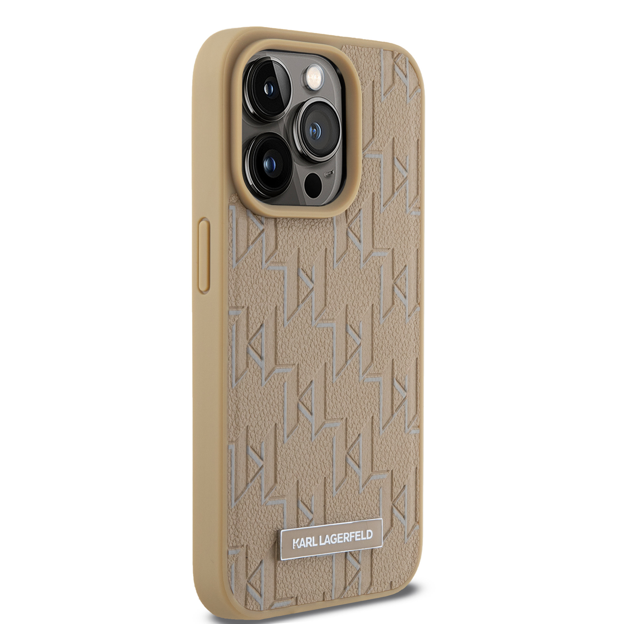 Karl Lagerfeld iPhone 15 Pro hoesje Magsafe - Hot stamps - Beige - detail 3