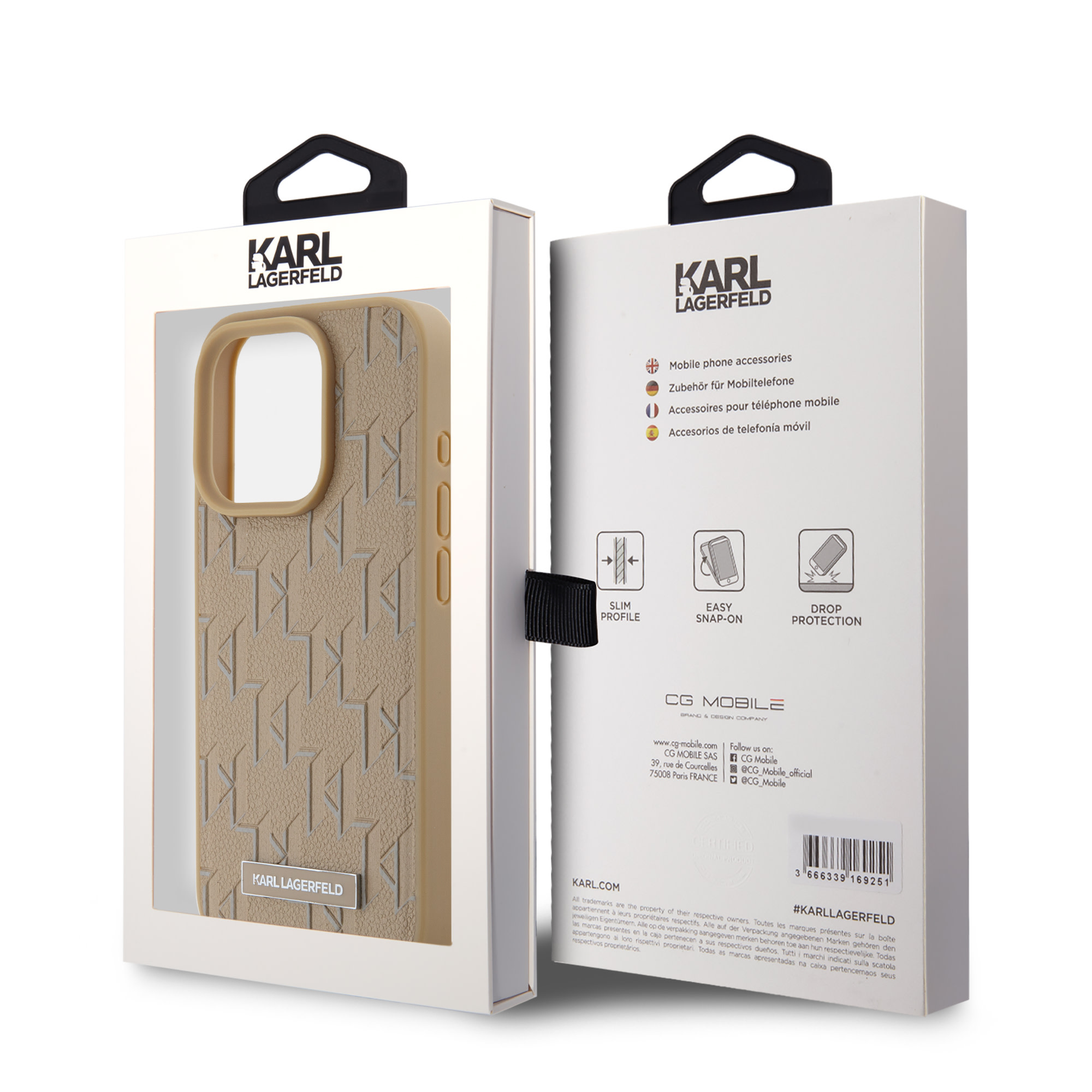 Karl Lagerfeld iPhone 15 Pro hoesje Magsafe - Hot stamps - Beige - detail 8