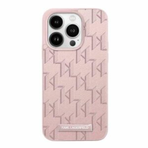 Karl Lagerfeld iPhone 15 Pro hoesje Magsafe - Hot stamps - Roze - productfoto