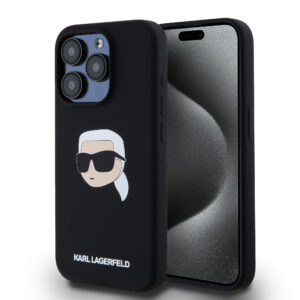 Karl Lagerfeld iPHone 14 Pro hoesje Magsafe - Karl Print - Zwart - productfoto