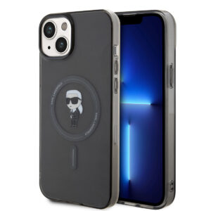 Karl Lagerfeld iPhone 15 Plus Hardcase hoesje - Magsafe Compatible - Ikonik - Zwart - productfoto