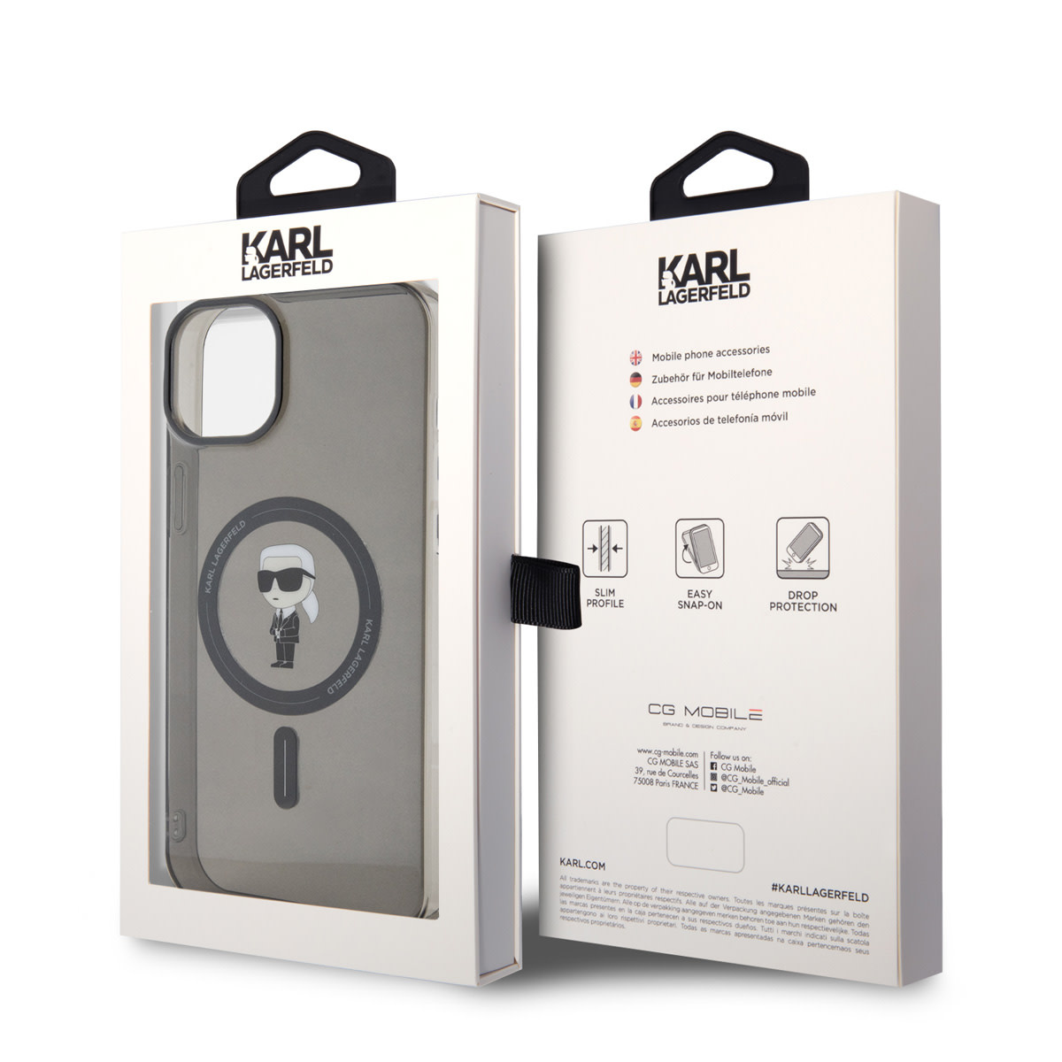 Karl Lagerfeld iPhone 15 Plus Hardcase hoesje - Magsafe Compatible - Ikonik - Zwart - detail 7