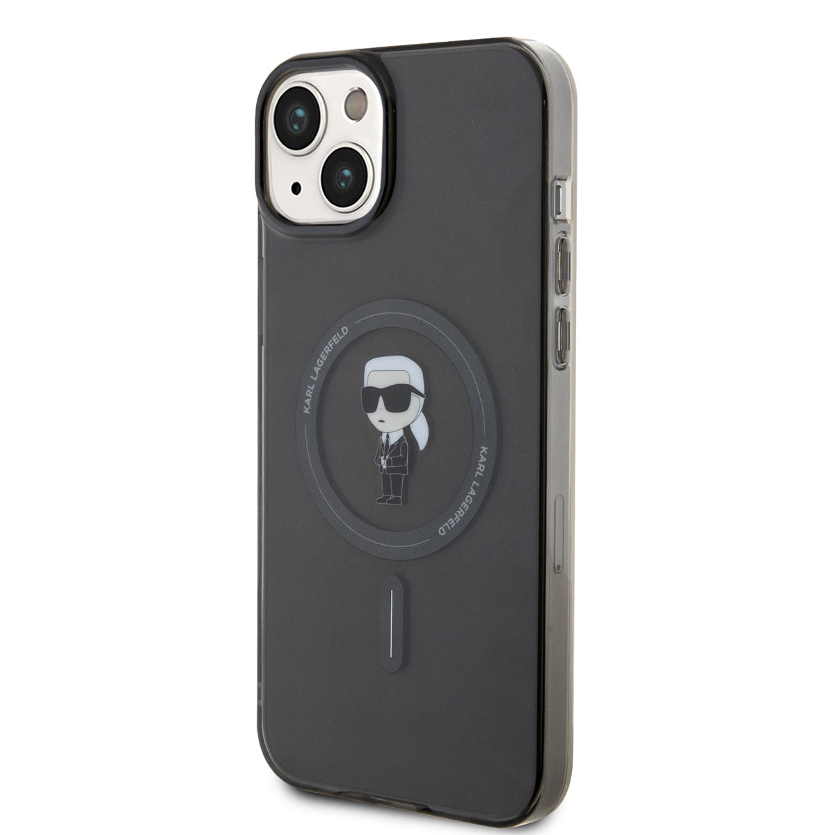Karl Lagerfeld iPhone 15 Plus Hardcase hoesje - Magsafe Compatible - Ikonik - Zwart - detail 1