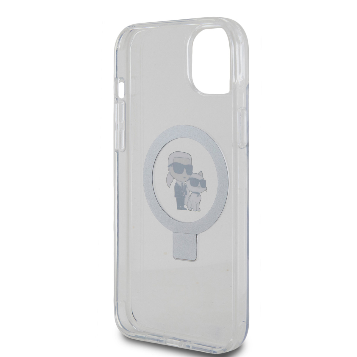 Karl Lagerfeld iPhone 15 Plus Hardcase hoesje - Magsafe compatible - Ringstand - K&C - Wit - detail 5