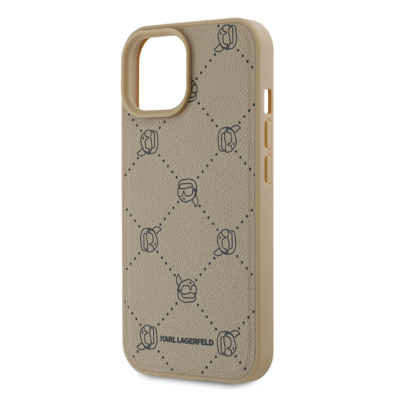 Karl Lagerfeld iPhone 15 hoesje Magsafe - Karl Heads - Beige - detail 2