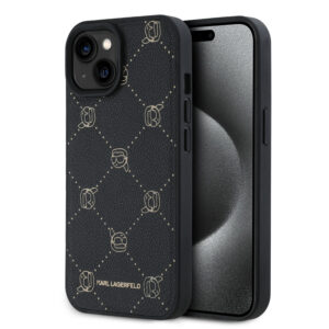 Karl Lagerfeld iPHone 14 Pro hoesje Magsafe - Karl Heads - Zwart - productfoto