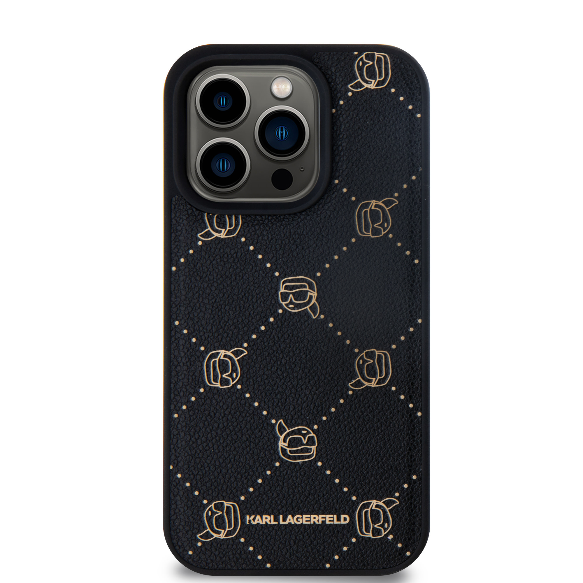 Karl Lagerfeld iPhone 15 Pro Max hoesje Magsafe - Karl Heads - Zwart - detail 2