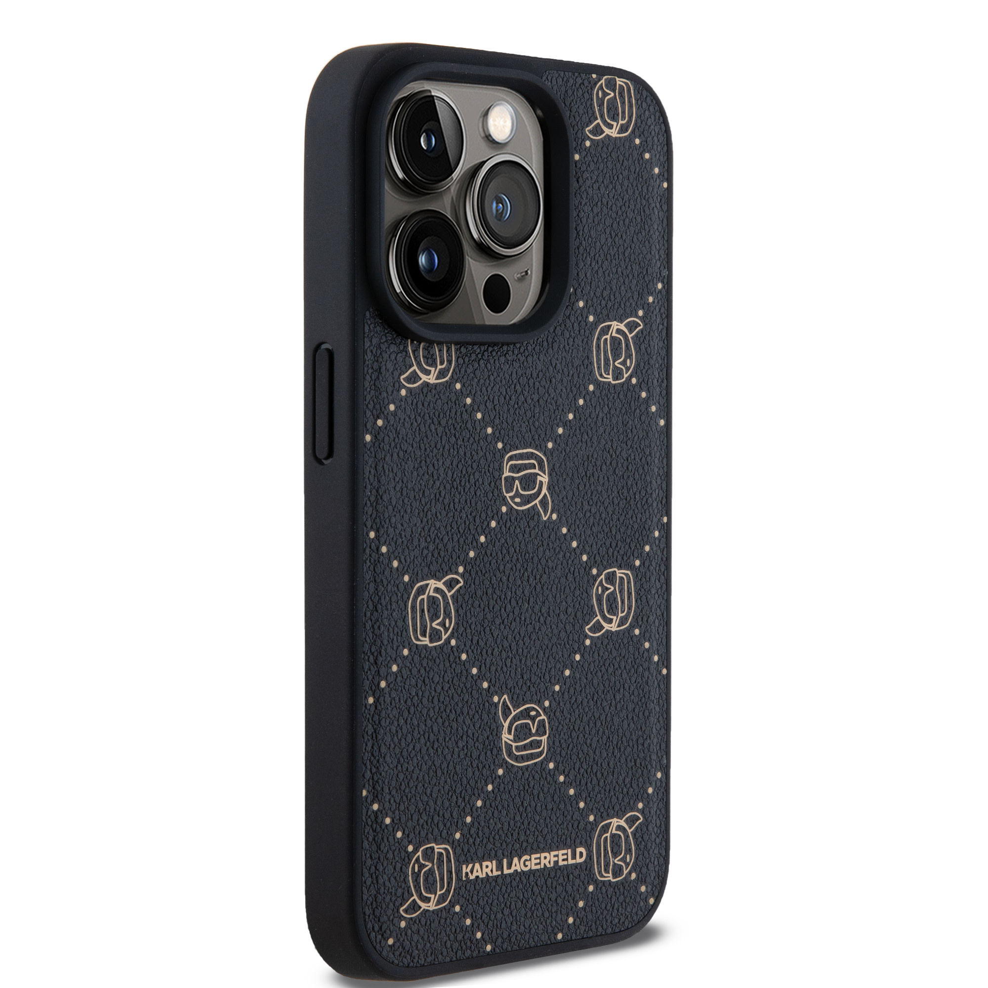 Karl Lagerfeld iPhone 15 Pro Max hoesje Magsafe - Karl Heads - Zwart - detail 1