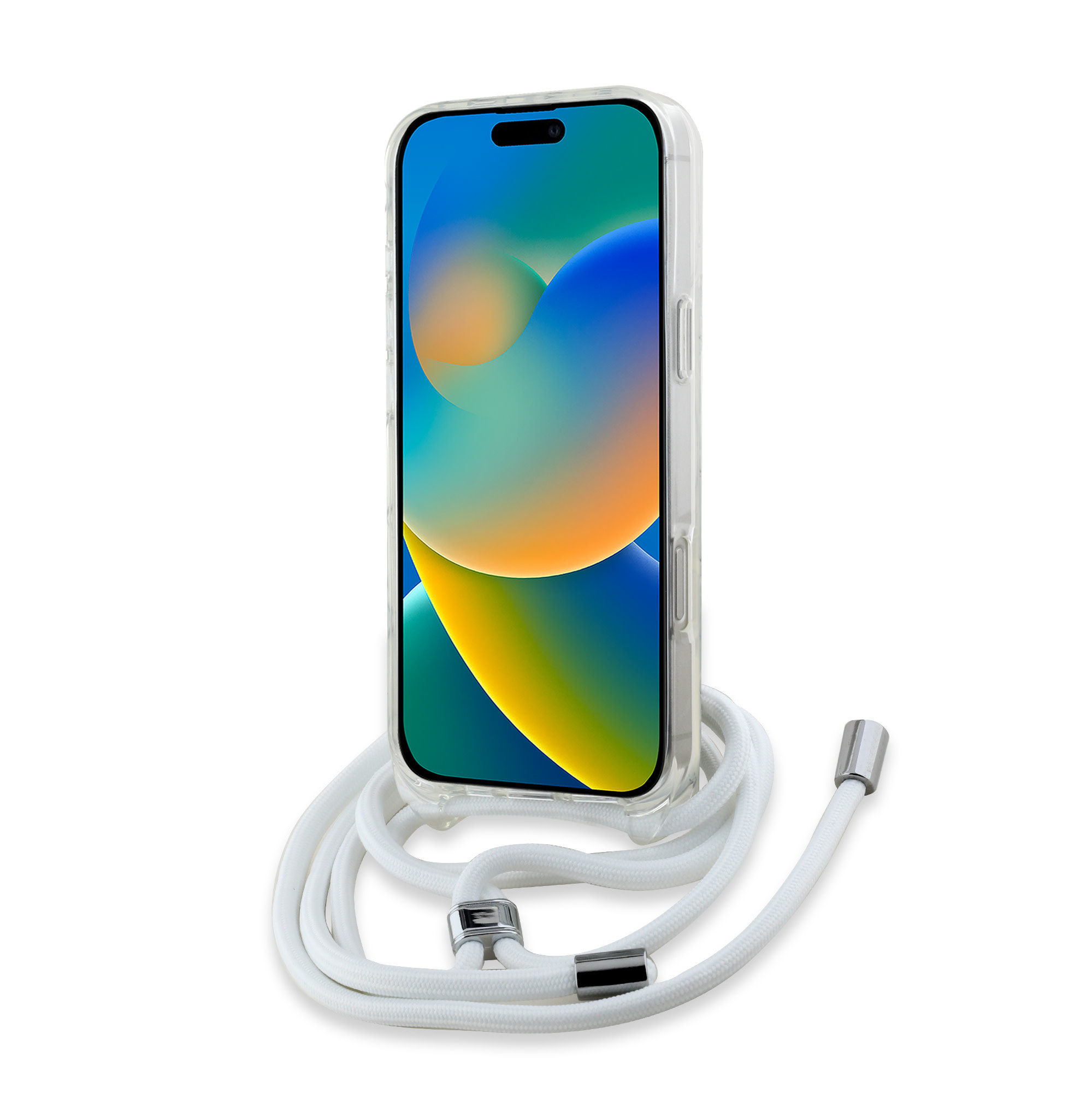 Karl Lagerfeld iPhone 16 Pro hoesje Magsafe IML KC heads - cord - Transparant - detail 4