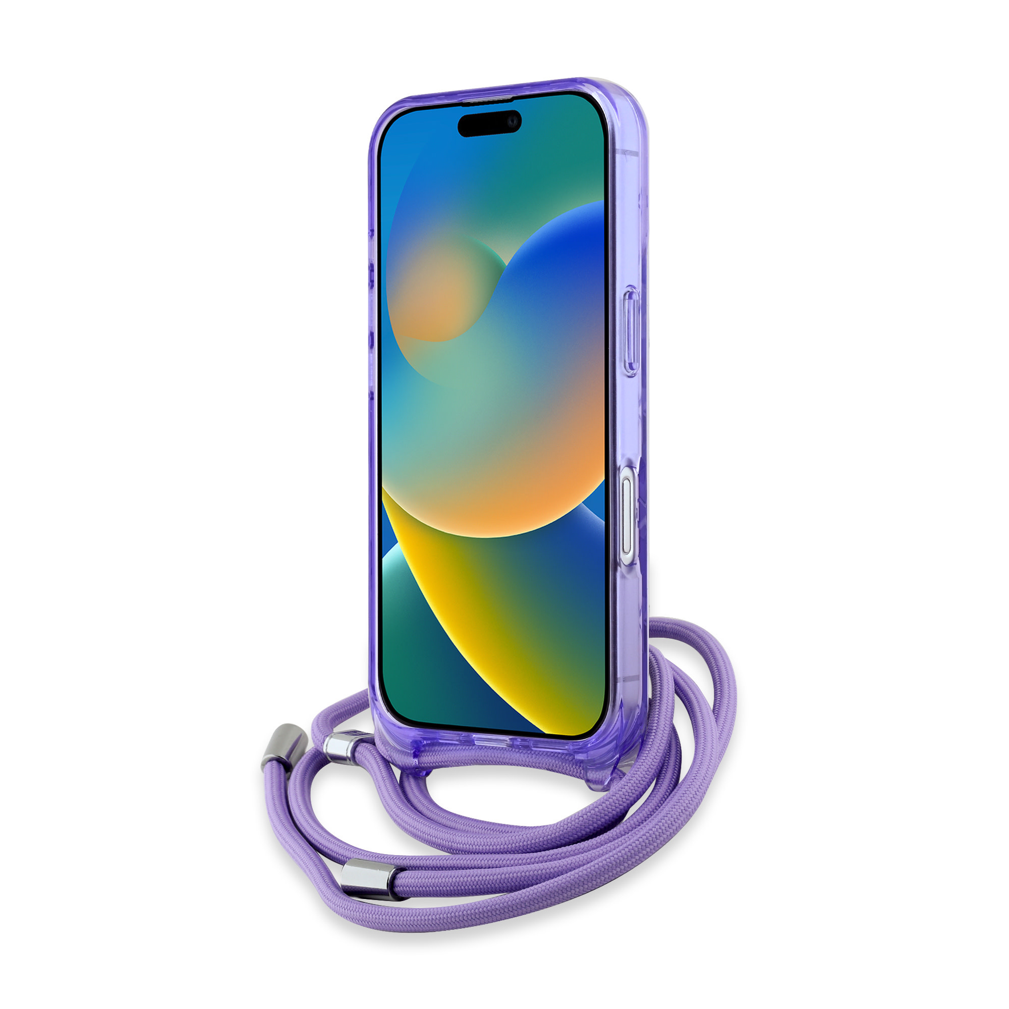 Karl Lagerfeld iPhone 16 hoesje Magsafe IML KC heads - cord - Paars - detail 3