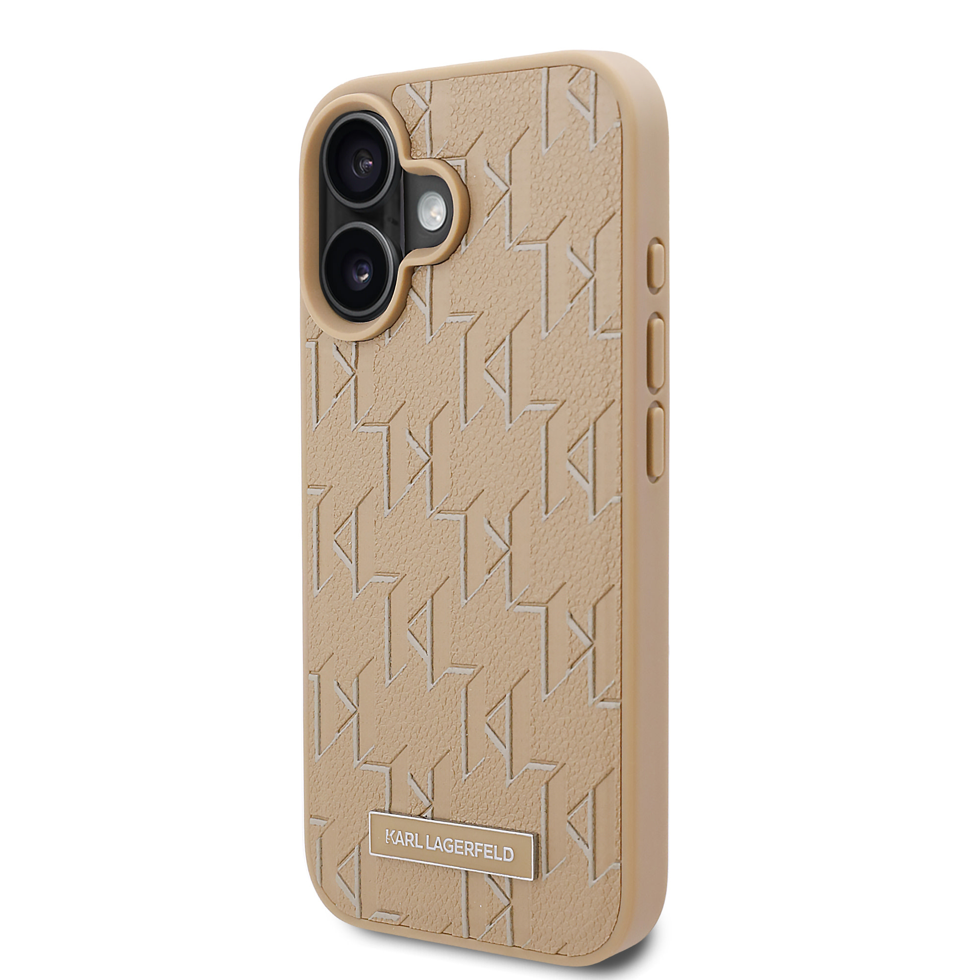 Karl Lagerfeld iPhone 16 hoesje Magsafe PU hot stamp - Beige - detail 1