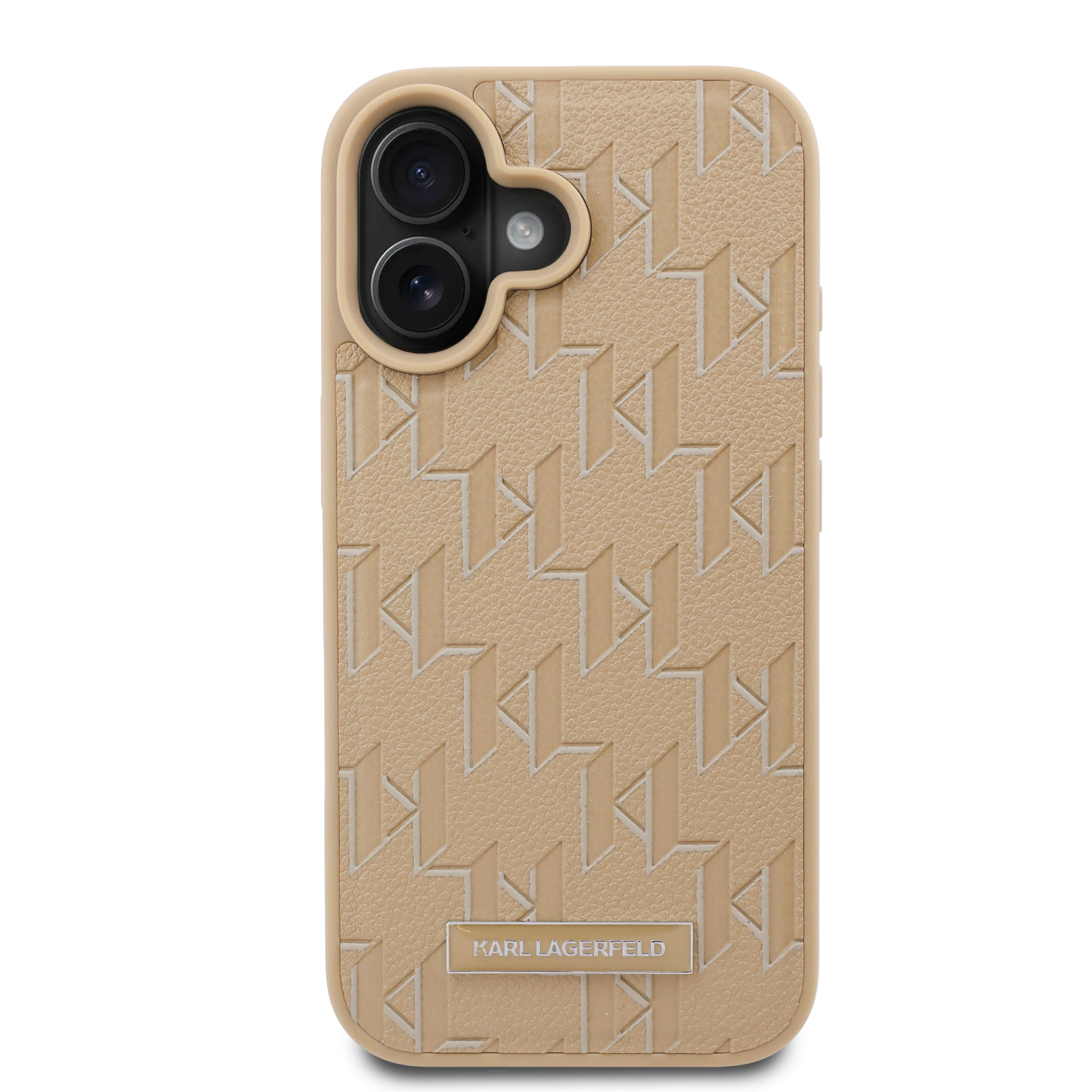 Karl Lagerfeld iPhone 16 hoesje Magsafe PU hot stamp - Beige - detail 3
